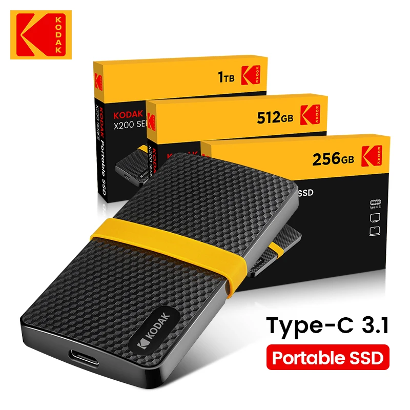 Портативный SSD-накопитель Kodak USB3.1 Type-c 1 ТБ внешний жесткий диск 512 ГБ Gen 2 SSD Жесткий диск 256 ГБ твердотельный накопитель для ноутбука Macbook