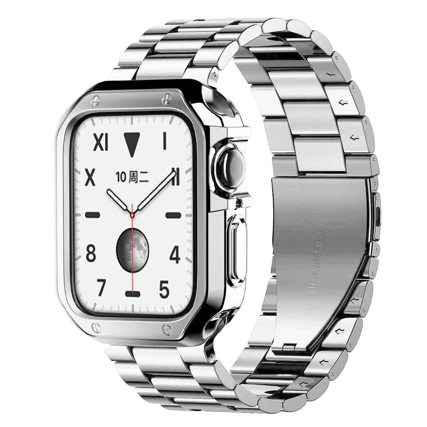Корпус Металлический браслет для Apple Watch band 44 мм 40 мм 42 мм 38 Ремешок из нержавеющей стали для iwatch 6 5 4 SE Мягкая защитная оболочка