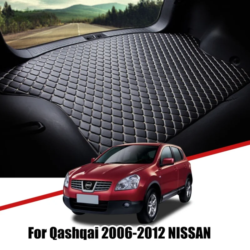 Изготовленные на заказ кожаные коврики для багажника автомобиля Nissan Qashqai J10 2006 2007 2008 2009-2012 Водонепроницаемые нескользящие вкладыши для грузовых аксессуаров