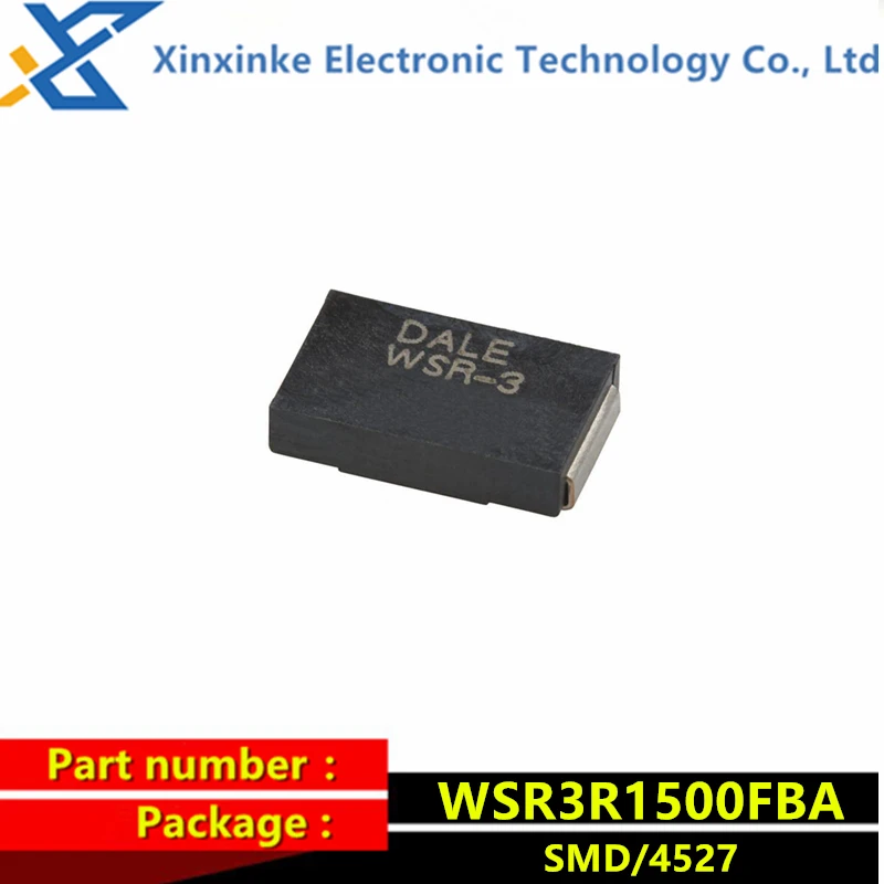 WSR3R1500FBA ДЕЙЛ WSR-3 0,15R 1% 3 Вт 4527 75 PPM 0,15 Ом Прецизионный силовой резистор из сплава 150 Мом, чувствительный к току резистор