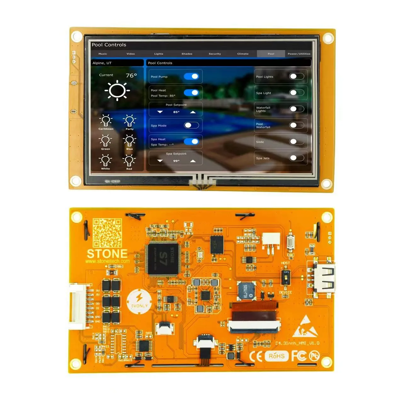SCBRHMI 4,3-Дюймовый ЖК-TFT Дисплей HMI С Резистивной Сенсорной панелью Intelligent Серии RGB 65K Color С Корпусом