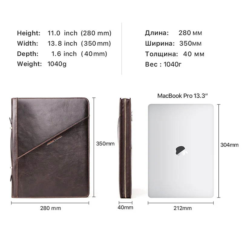 Портфель из натуральной воловьей кожи для Pro 12.9 2017-2024 Чехол-накладка MacBook Air m1 13-дюймовая сумка для ноутбука в стиле ретро