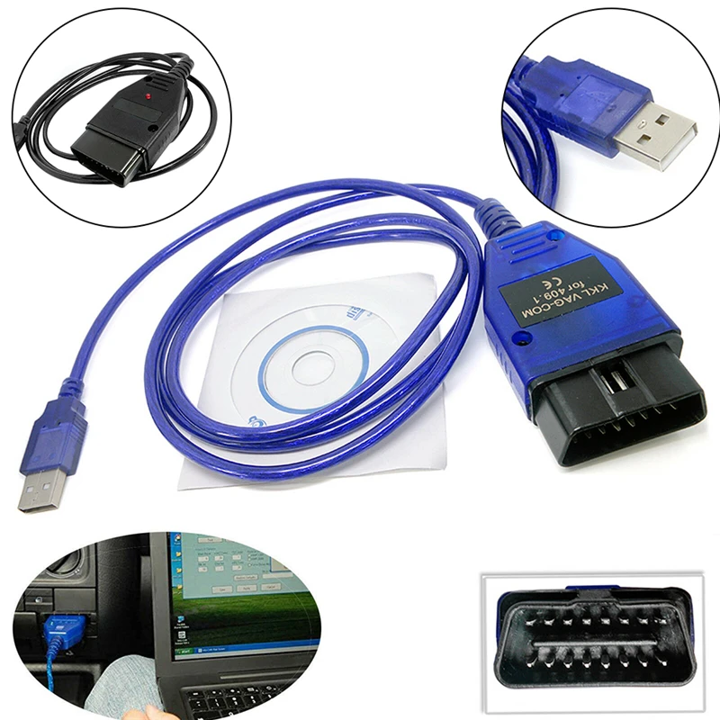 VAG-COM 409.1 Vag Com 409Com vag 409.1 kkl OBD2 USB Диагностический Кабель Интерфейс Сканера Для VW Audi Seat Volkswagen Skoda