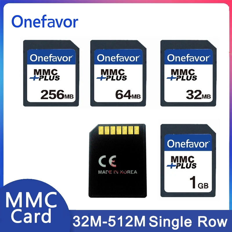 Onefavor 1 шт. Карта памяти MMC 7 контактов Однорядная 32 М 64 М 128 М 256 М 512 М Мультимедийная Карта с двойным Напряжением Старая Камера Мобильный телефон