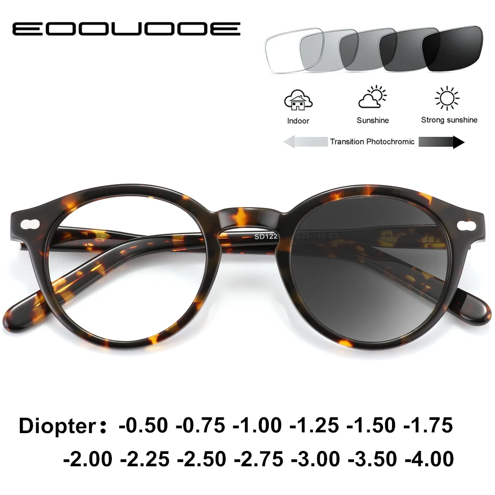 Авиационные Солнцезащитные очки с Титановым Переходом, Фотохромные Очки для Близорукости, Мужские Очки Без Оправы с Диоптриями