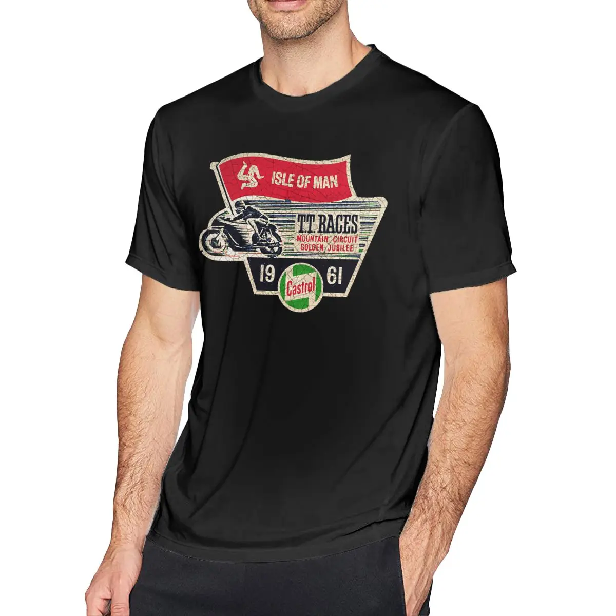 Мужские футболки Isle Of Man TT Races 1961, забавные футболки, футболка с коротким рукавом и круглым вырезом, Классические топы из чистого хлопка