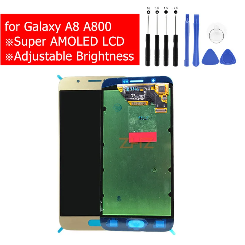 Super AMOLED ЖК-дисплей Для SAMSUNG Galaxy A8 A800 ЖК-дисплей с Сенсорным экраном, Дигитайзер, ЖК-дисплей для Galaxy A8 A800F, Запчасти для Ремонта