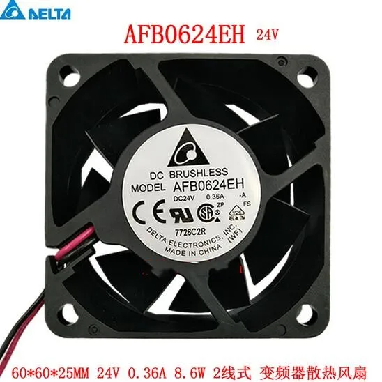 Оптовая продажа: подлинный AFB0624EH 6025 24V 0.36A 6cm delta 2 line двойной шаровой вентилятор с инвертором
