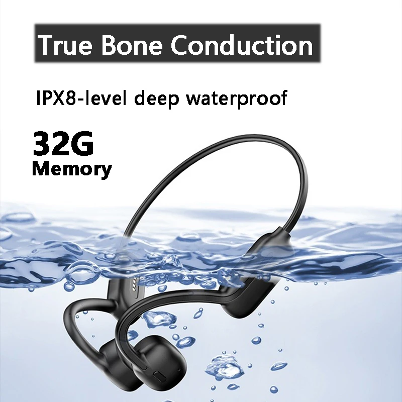 Новые Наушники Bluetooth с Истинной костной Проводимостью 5,3 IPX8, Водонепроницаемые Беспроводные Наушники, Гарнитуры для Плавания, Встроенные 32 ГБ С микрофоном