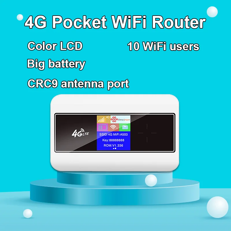 4G SIM-карта Wi-Fi маршрутизатор цветной ЖК-дисплей lte модем карман для sim-карты точка доступа MIFI 10 пользователей Wi-Fi встроенный аккумулятор портативный Wi-Fi