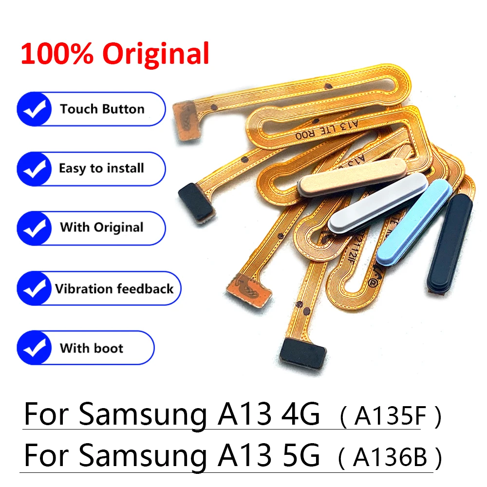 Оригинальный Новый Ключ Возврата кнопки Home Для Samsung A13 4G 5G A135F A136B Гибкий кабель датчика отпечатков пальцев С Гибким кабелем включения Выключения Питания