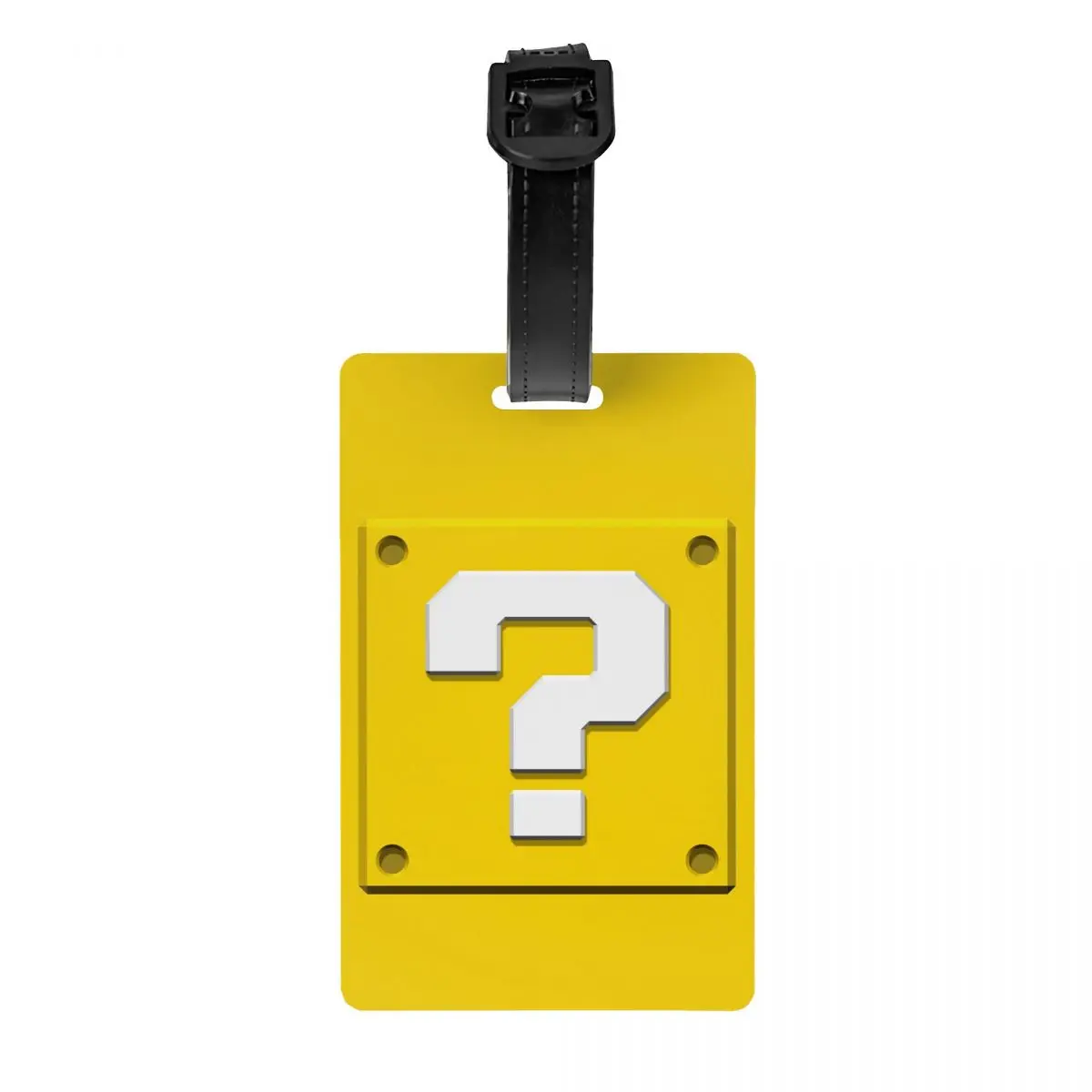 Пользовательская Мультяшная игра Marios Question Block Багажная бирка с именной карточкой, идентификационная этикетка для дорожной сумки Чемодана