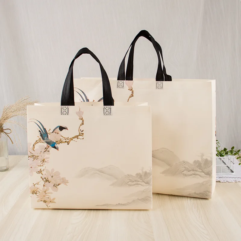 Складная экологичная сумка для покупок с принтом пейзажа, складная сумка-тоут, нетканые сумки, большие дорожные продуктовые сумки