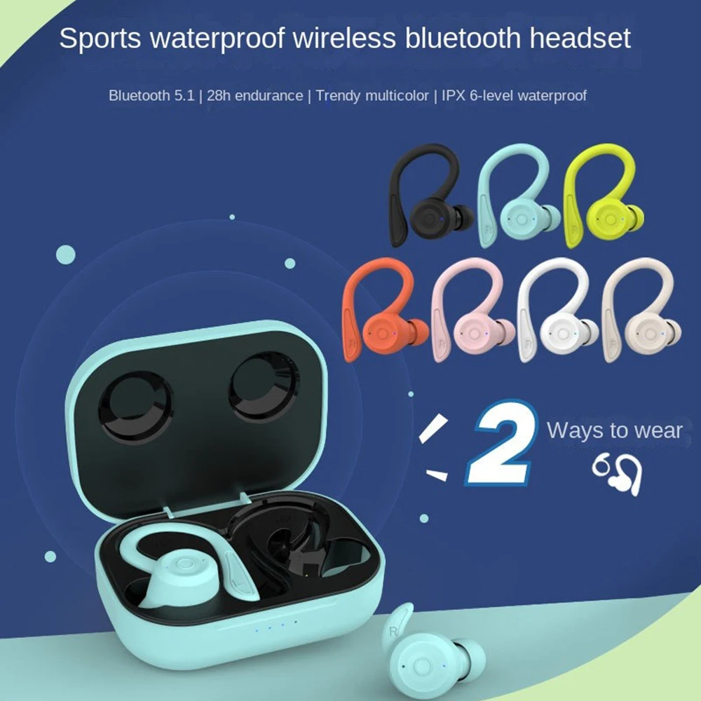 Беспроводные Спортивные наушники Bluetooth Hi-Fi Стерео Музыка Спортивные Наушники Ipx6 Водонепроницаемые Наушники С Шумоподавлением Беспроводная Гарнитура