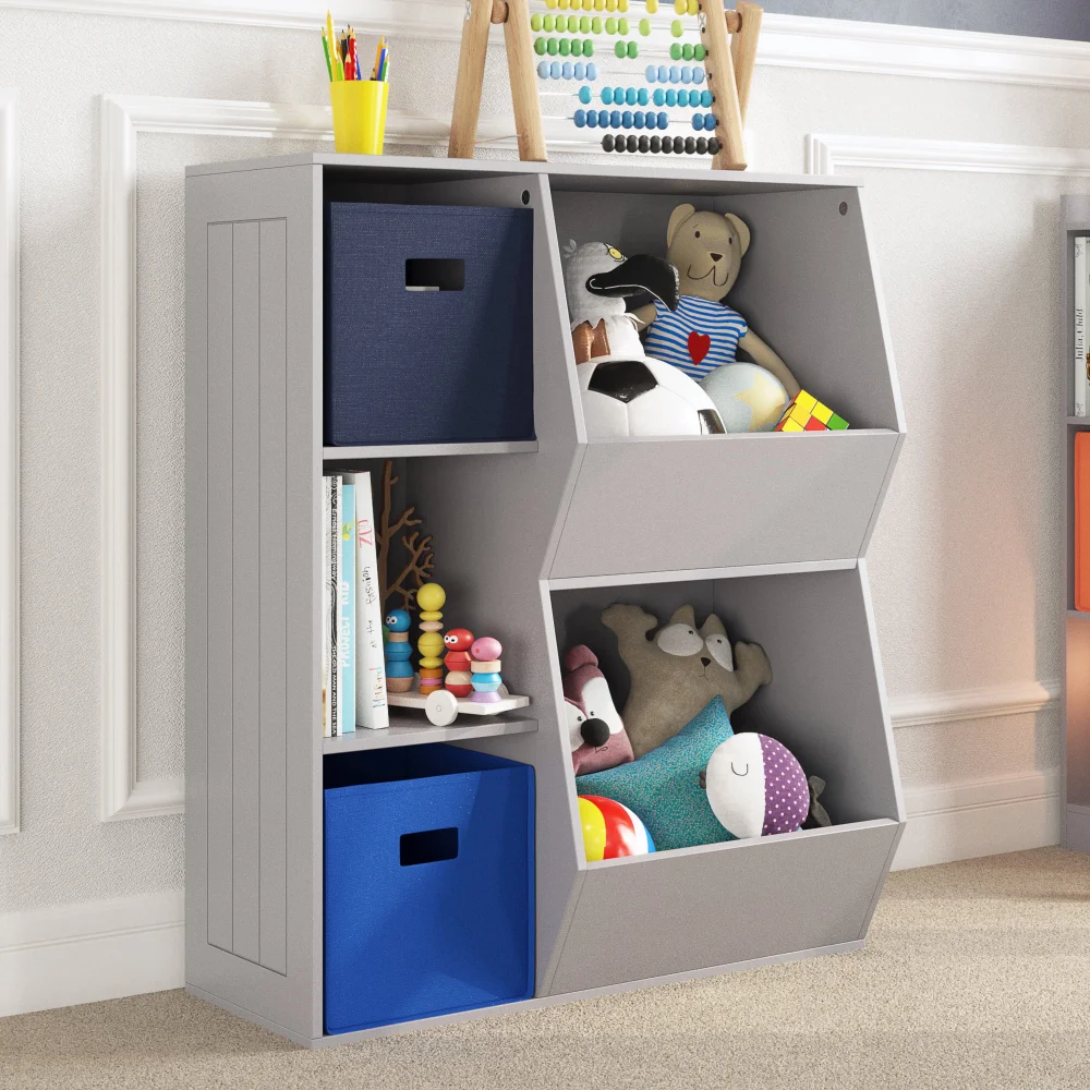 RiverRidge Home 3 Cubby 2 Напольный шкаф для овощей - серый детская книжная полка книжный шкаф мебель для книжных полок