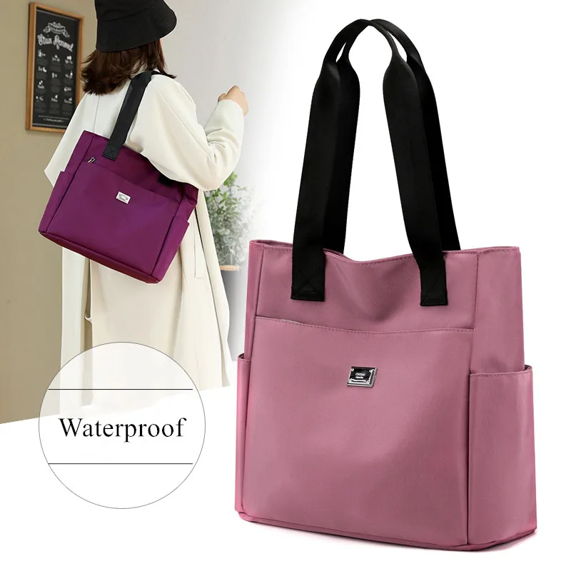 Женская сумка через плечо Vento Marea, дизайн 2022, Водонепроницаемая женская сумка, Нейлоновая сумка Большой емкости, Мягкая Черная сумочка для бумаги формата А4