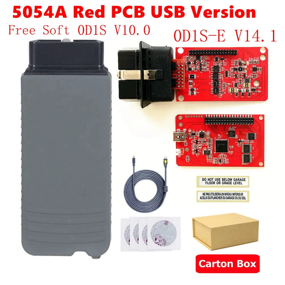 2023 Новый Тип 5054A Красный PCB Синий светодиодный V 5054A 0DlS V10.0 11,0 + Инженерный V14.1 Поддержка онлайн-программирования USB версии 5054A