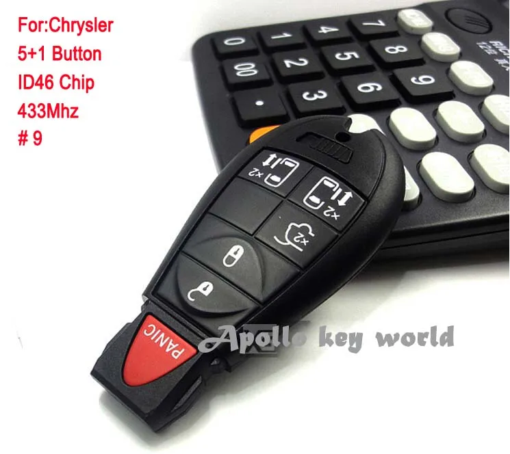 5 + 1 Кнопок Умный ключ дистанционного управления для Chrysler с чипом ID46 433 МГц Автосигнализация Брелок без ключа 2 шт./лот