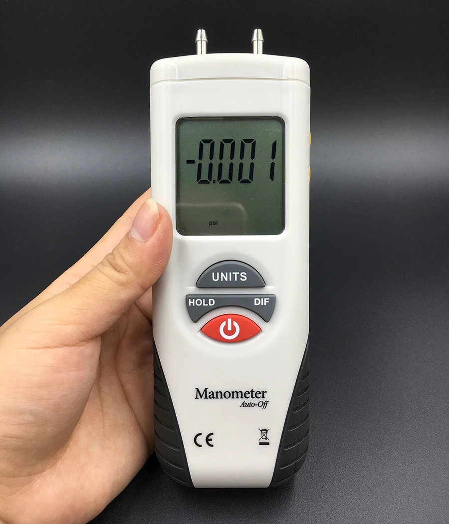 HT-1890 Цифровой Манометр Измеритель давления воздуха Дифференциальный датчик давления воздуха Высокопроизводительный ЖК-дисплей 55H2O до + 55H2O Для хранения данных