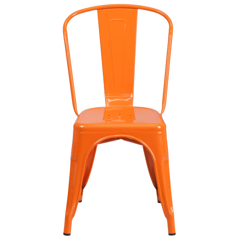 LISM Металлический штабелируемый стул для помещений и улицы коммерческого класса, оранжевый