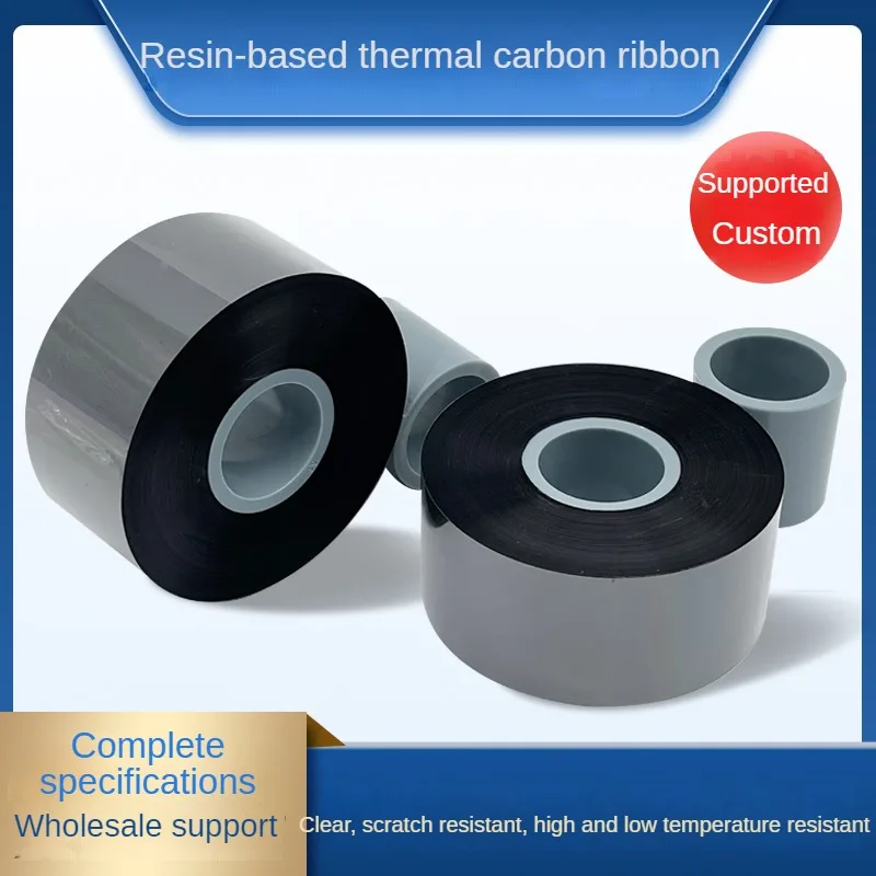 Термопринтер для печати на карбоновом ремне Rbbon 33 мм 55 500 м, QR-код, черная улучшенная чернильная лента, производитель этикеток