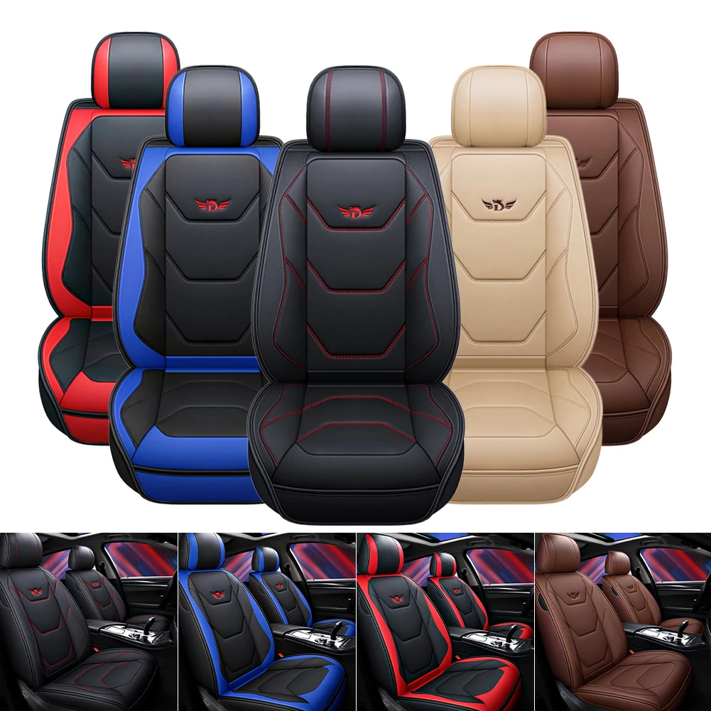Новые чехлы для автомобильных сидений, полный комплект универсальных защитных чехлов для сидений, чехлы для автомобильных сидений из искусственной кожи, аксессуары для интерьера авто