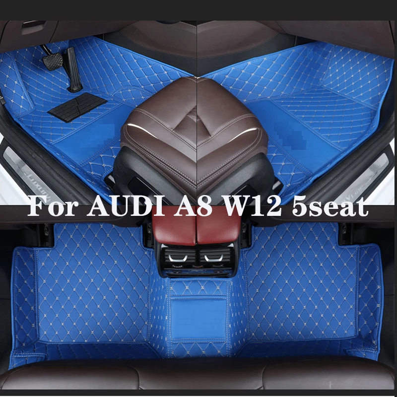 Полностью Объемный Изготовленный На Заказ Кожаный Автомобильный Коврик Для AUDI A8 W12 5seat 2011-2017 (Модельный год) Автомобильные Аксессуары для интерьера
