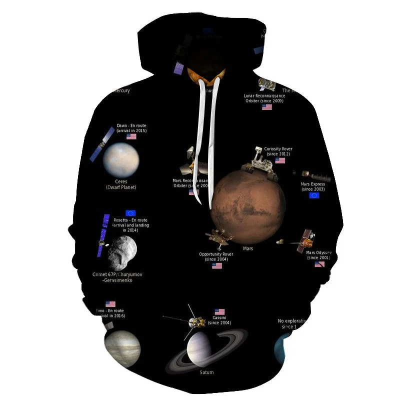 3D Космическая Галактика Толстовка Мужская /Men /Women's Hoodie, Брендовая одежда С капюшоном, Толстовка с принтом Туманности, Черная Вселенная, Планета, Куртка