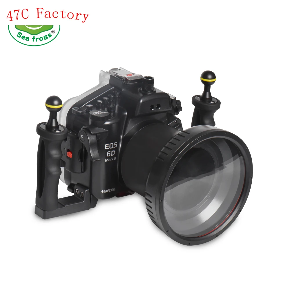 Оптовая продажа Seafrogs 40M/130FT подводный пластиковый чехол для камеры Canon EOS 6D Mark II