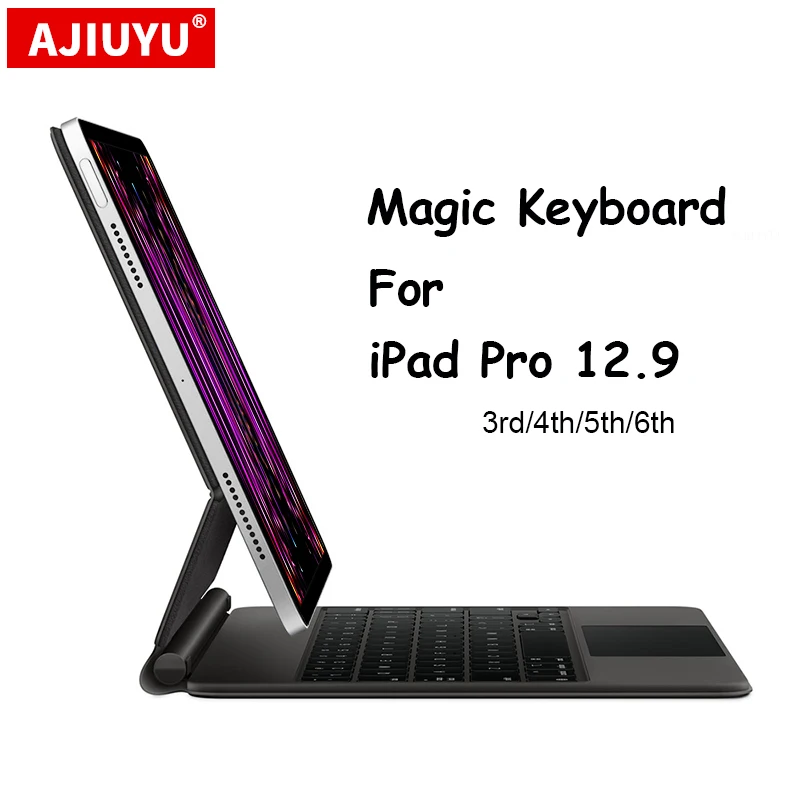 Magic Keyboard Для iPad Pro 12,9 2022 2021 2020 2018 3-го, 4-го, 5-го, 6-го поколения Чехол-клавиатура Иврит Португальский Немецкий Русский