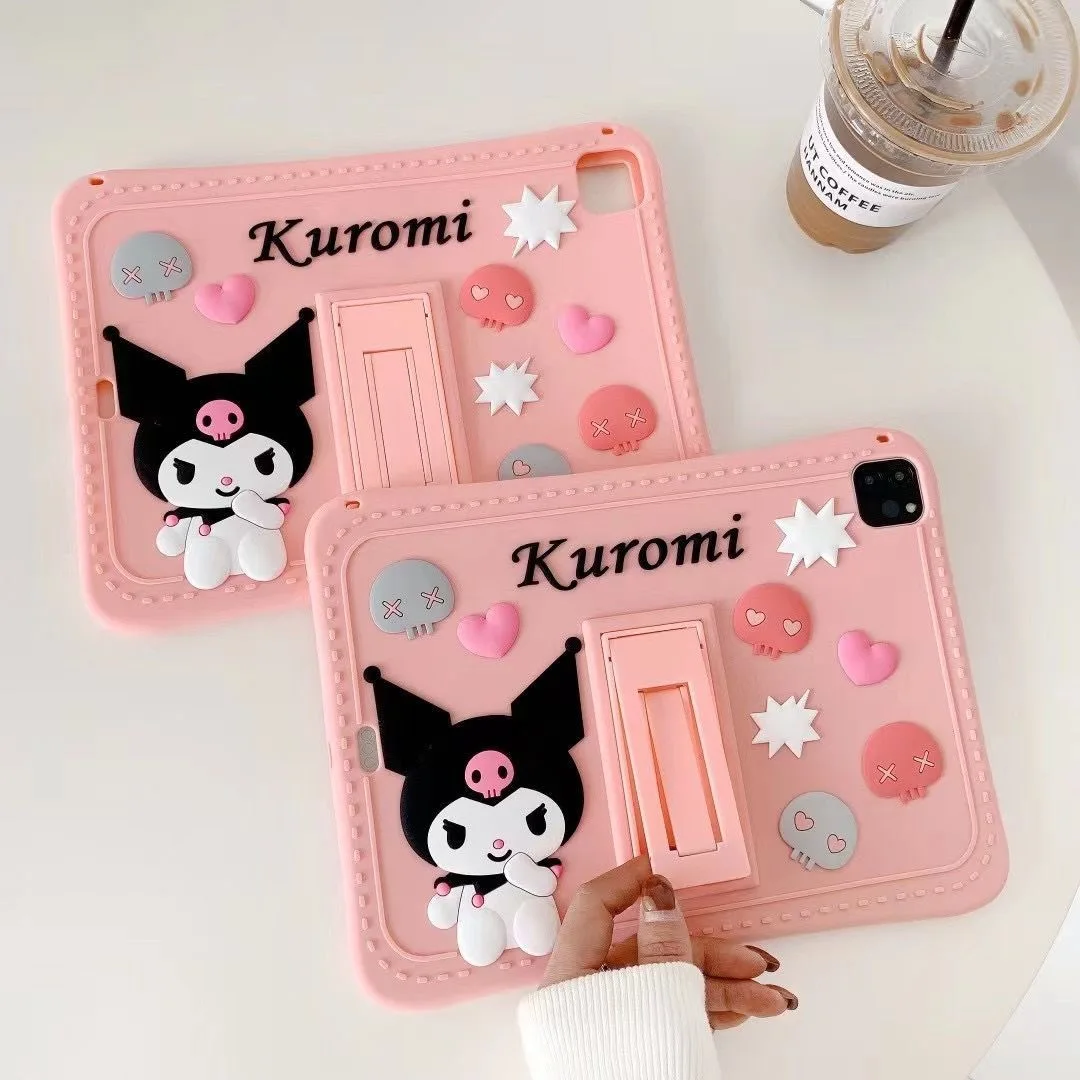Sanrio Kuromi розовый симпатичный Чехол с подставкой Для iPad Air 2021 10,2 Mini 6 Air 4 10,9 Силиконовый Защитный Чехол Pro 11 Дюймов