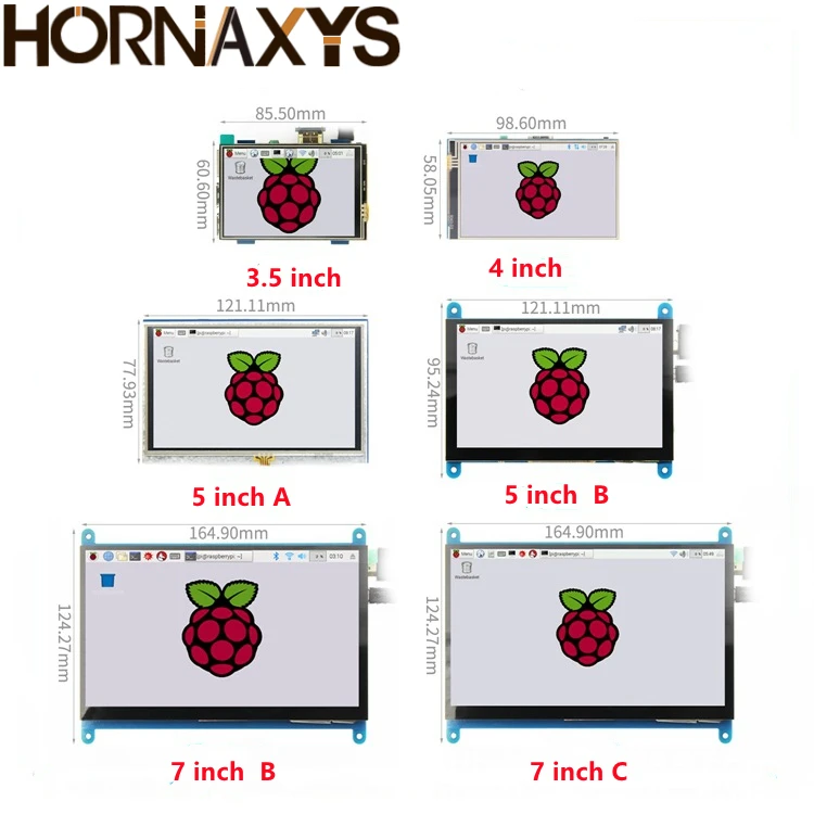Серия HDMI 3,5-дюймовый/4-дюймовый/5-дюймовый/7-дюймовый Raspberry Pi 4-го поколения с резистивным/емкостным сенсорным экраном