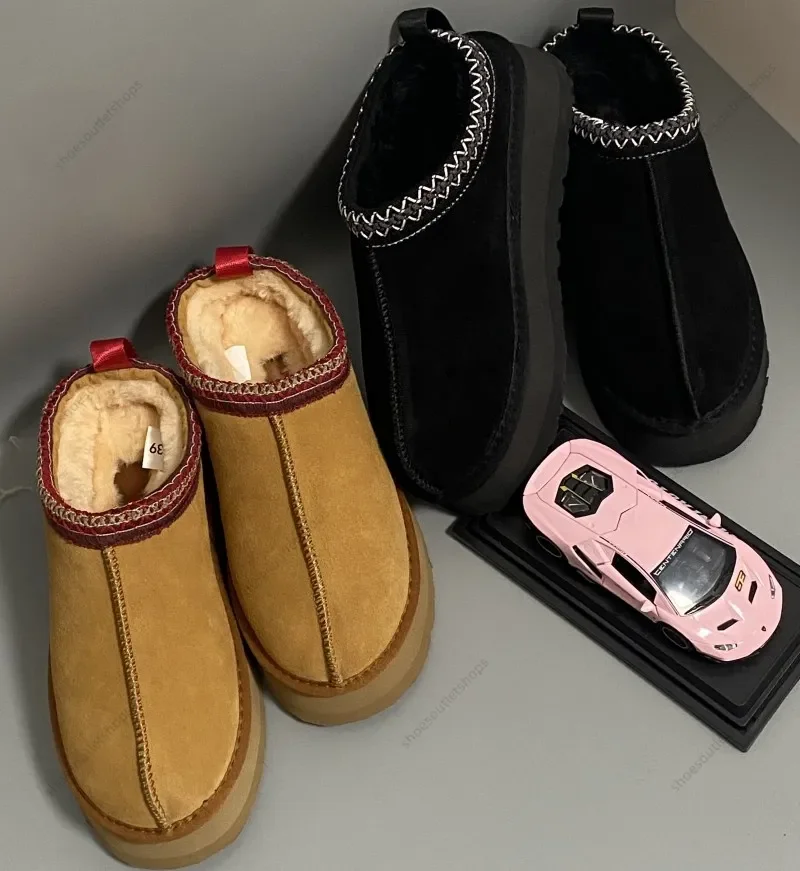 Дизайнерские зимние ботинки, Австралийские мини-Тасманские тапочки на платформе, Теплые зимние полуботинки на меху, роскошные ботильоны для обуви