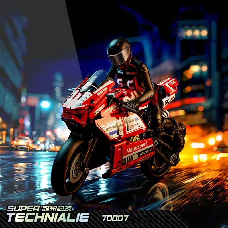Технический Блок для сборки мотоцикла Ducatis Streetfighter V4 Модель автомобиля Мотоцикл Кирпичная игрушка С фигурками Motorgirl