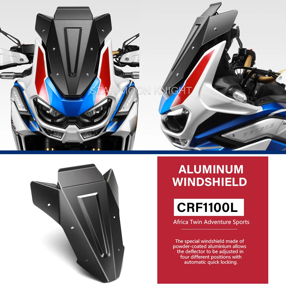 Лобовое стекло мотоцикла Honda CRF1100L CRF 1100 L Africa Twin Adventure Sports 2020 2021- Алюминиевый Ветрозащитный Экран