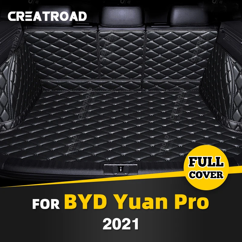 Автоматический коврик для багажника с полным покрытием Для BYD Yuan Pro 2021 Кожаная накладка для багажника Автомобиля, Аксессуары для защиты салона Грузового лайнера