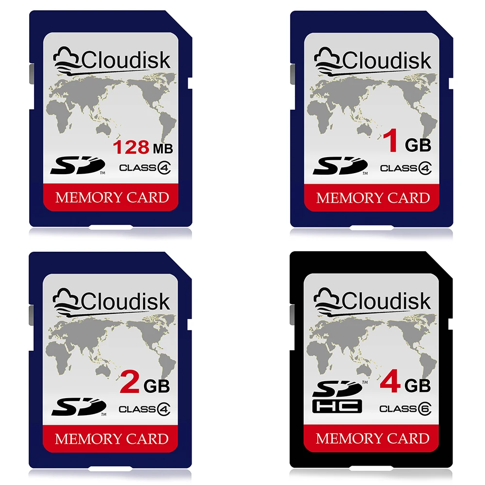 Карта памяти Cloudisk SD Class 6 4GB Карта мира Class 4 2GB 1GB 128MB для камеры