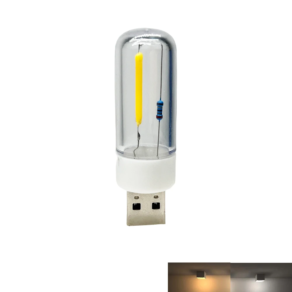 Мини-светодиодная лампа для кемпинга, ночник 5 В, светодиодная USB-нить накаливания, портативное освещение, USB-лампа для зарядки, ноутбук с сокровищами, мобильная лампа питания
