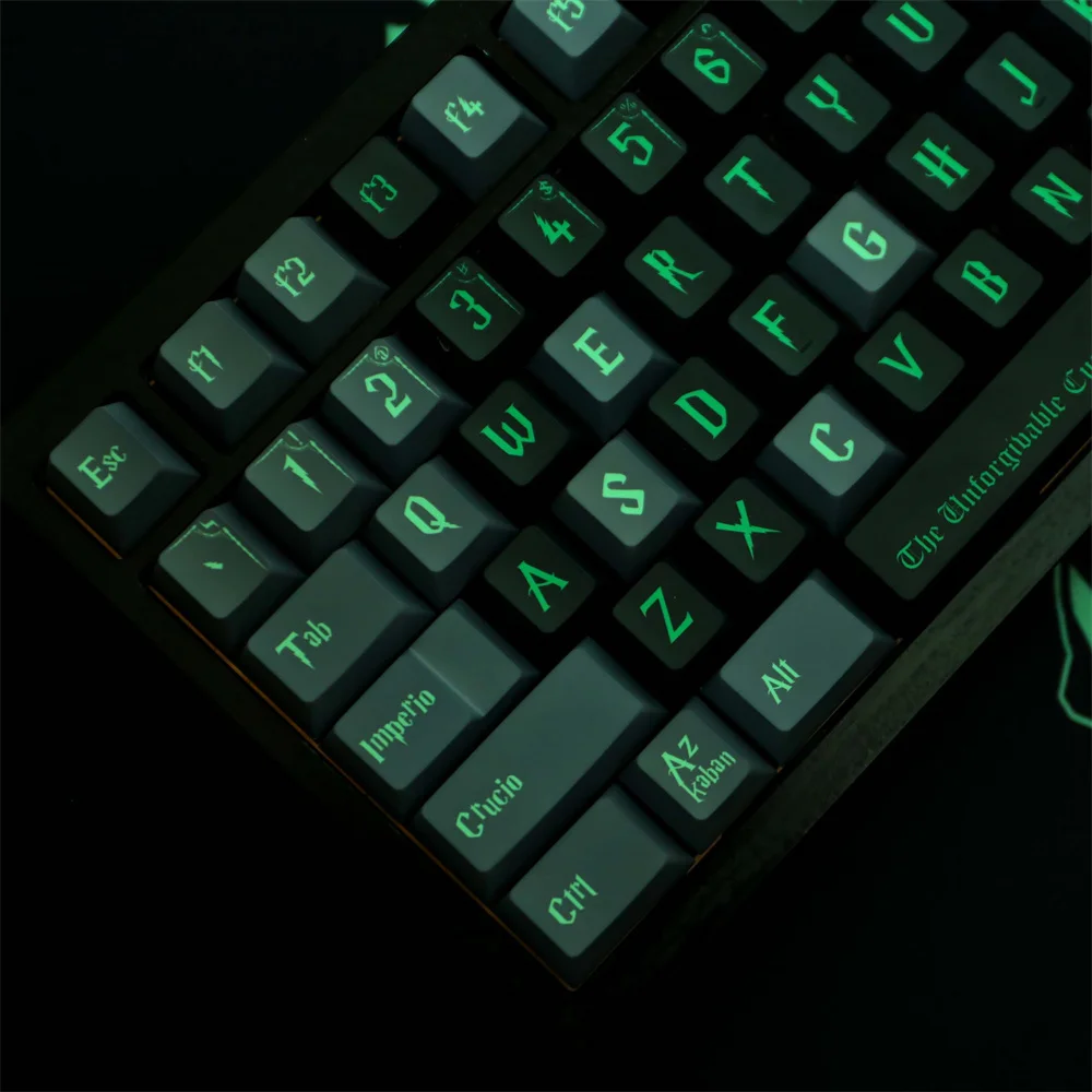 Azkaban Green Keycap Вишневый Профиль PBT 142 Клавиши Сублимации краски ISO Enter Для клавиатуры Outemu Gateron TTC Kailh MX Switch