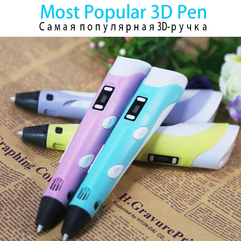 3D ручки для детей, 3D ручка для печати, 3 d ручка для рисования с ЖК-экраном и PLA нитью, Родитель-ребенок для игрушек 