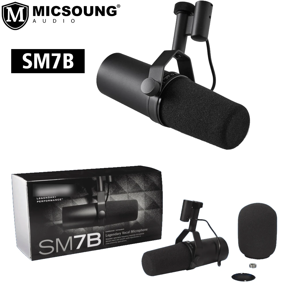 SM7B Профессиональный Вокальный Динамический Микрофон для Студийной записи Вещания Подкастинга Потоковой передачи с Широким диапазоном Частот