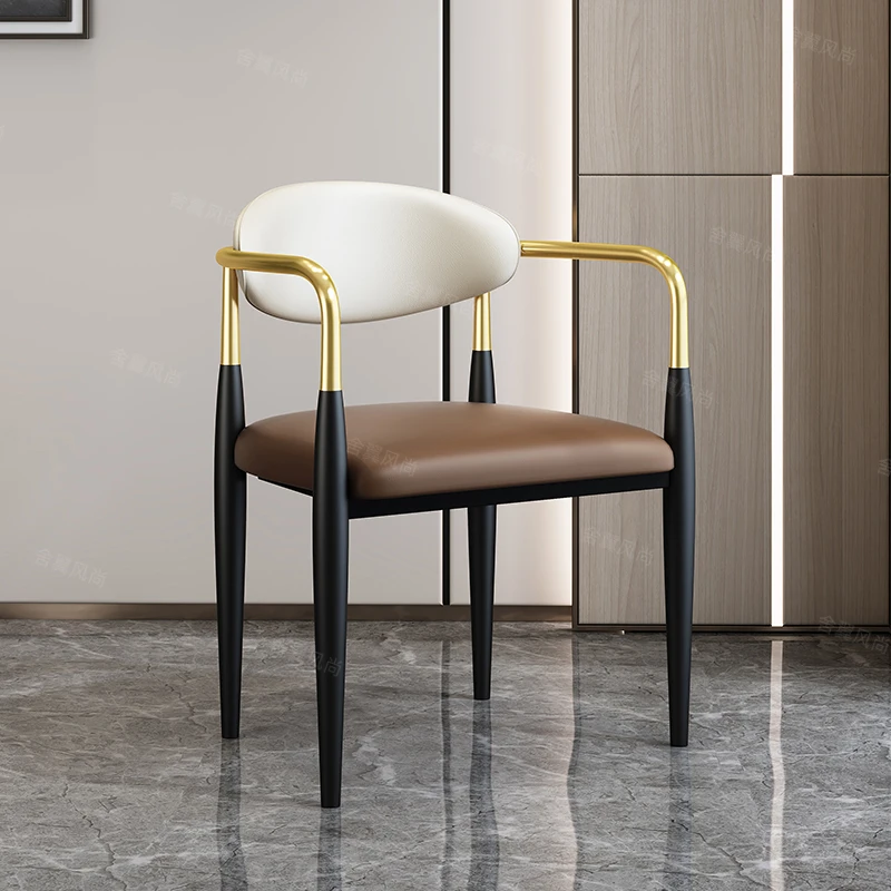 Легкий Роскошный обеденный стул, дизайнерская модель комода для комнаты с полудуговой спинкой, современная минималистичная мебель для гостиной