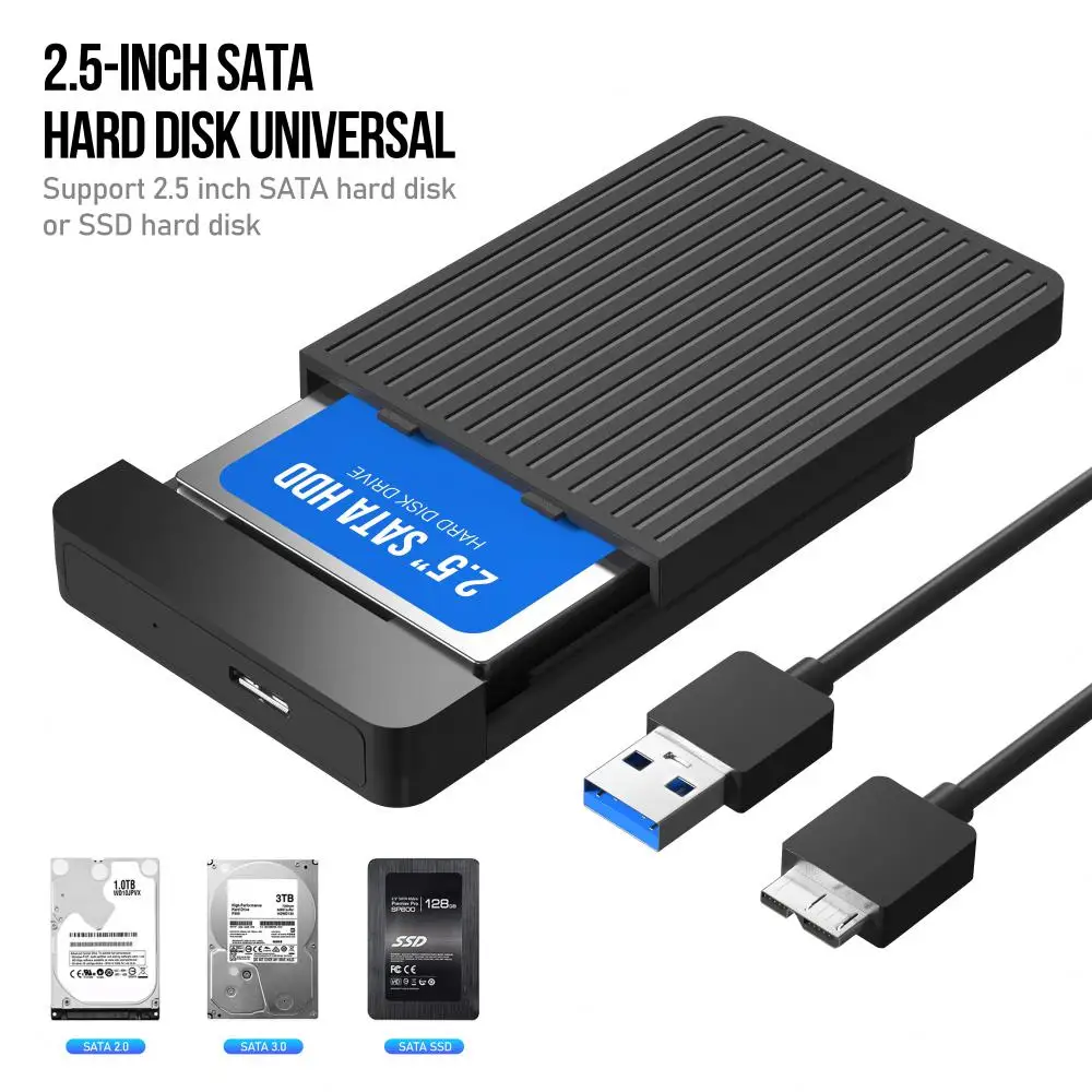 2,5 SATA к USB3.1 USB3.0 Адаптер Портативный Внешний чехол для жесткого диска Светодиодный Индикатор для SSD-диска HDD Box Type C 3,1 Чехол 6 Гбит/с