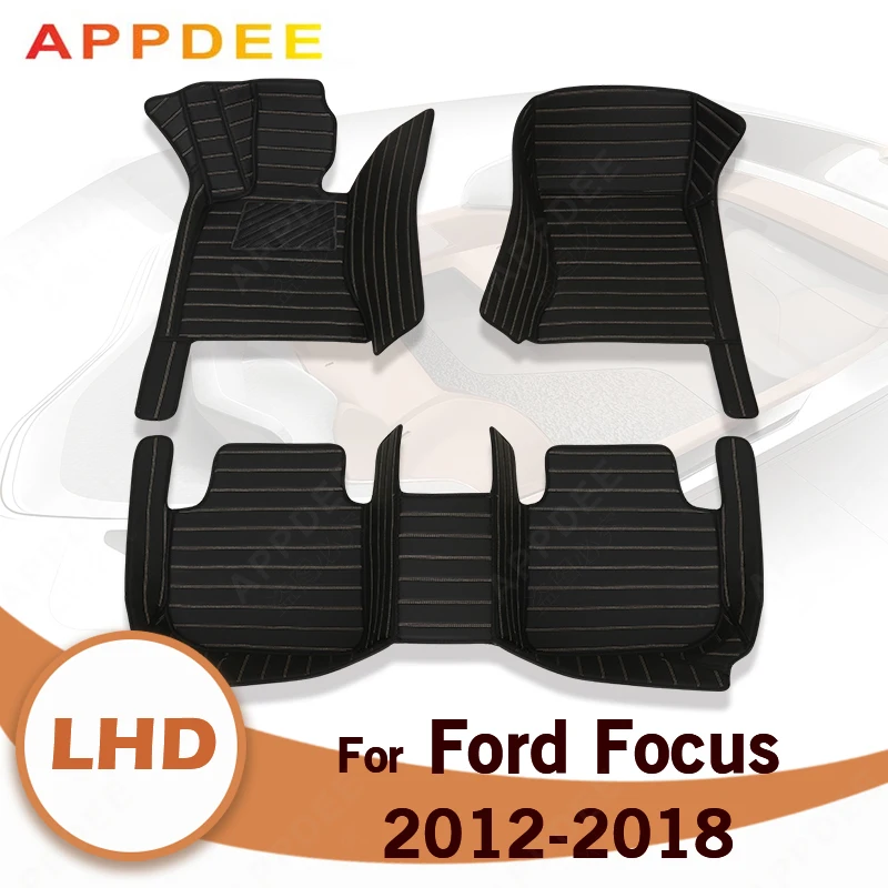 Автомобильные коврики для Ford Focus 2012 2013 2014 2015 2016 2017 2018 Пользовательские накладки для ног Автомобильный Ковер Аксессуары для интерьера