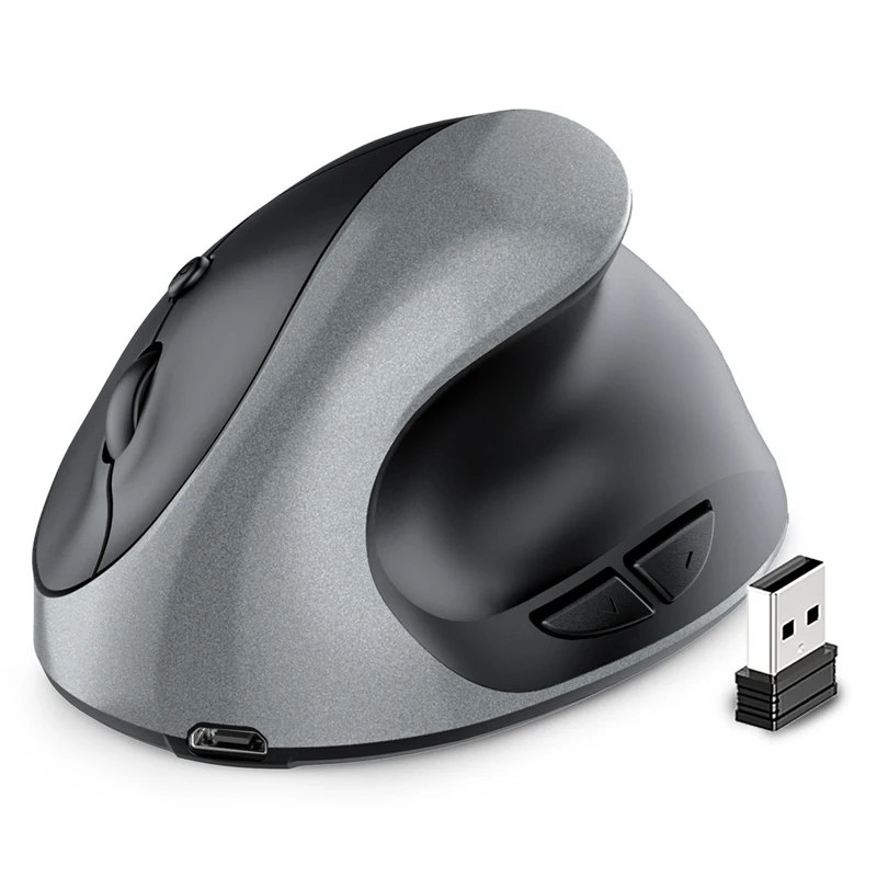 Беспроводная мышь 2,4 G, Перезаряжаемая Эргономичная мышь, Компьютерная офисная Мышь с вертикальной рукояткой для ноутбука