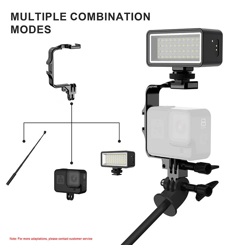 Кронштейн для Видеосъемки Камеры Крепление для холодного Башмака Расширительная Рамка для Gopro Hero 11 10 9 8 для DJI OSMO Action 3 Аксессуары для Камеры