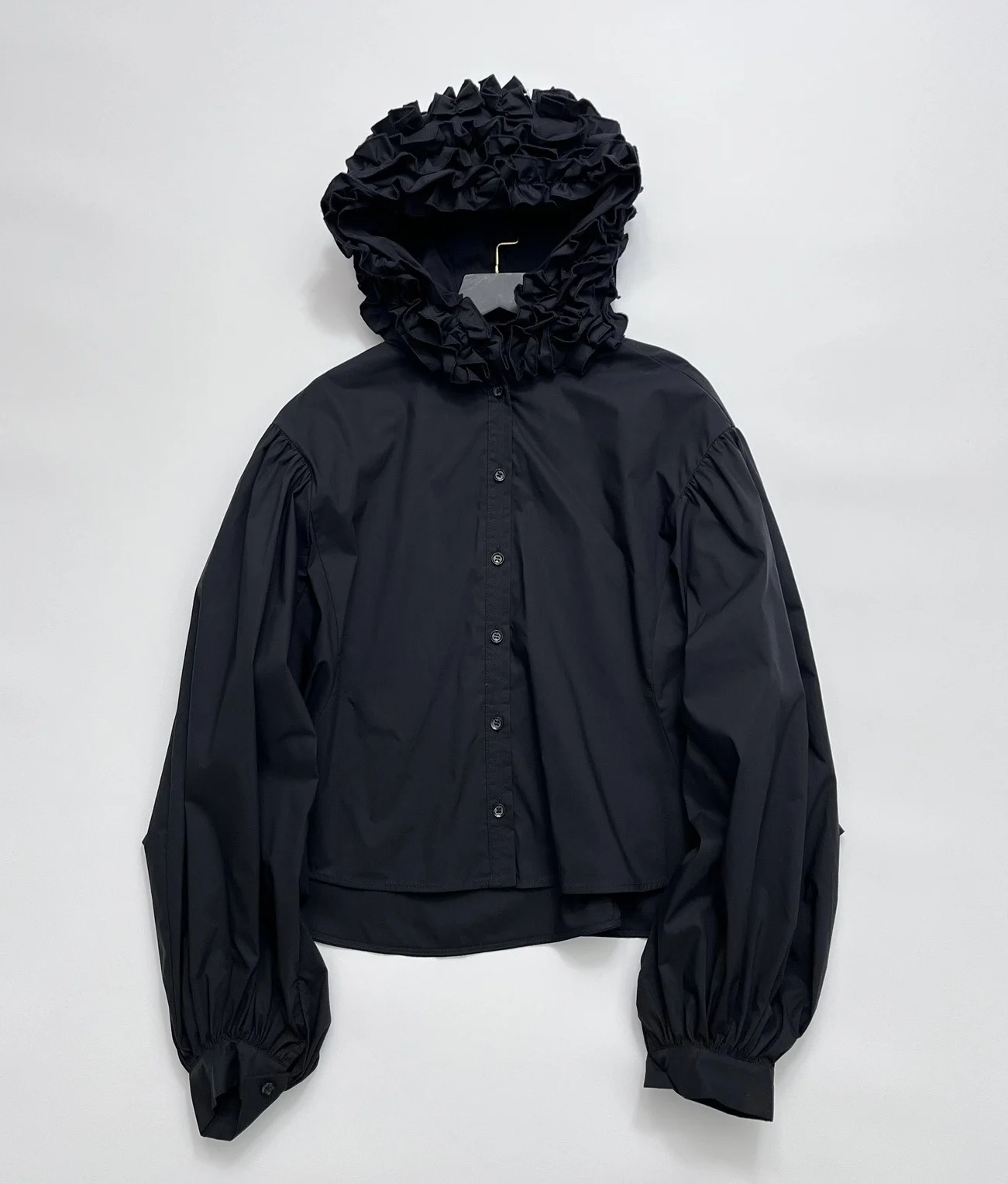 Дизайнерское женское пальто сезона весна-лето 2023, черно-белая куртка с капюшоном