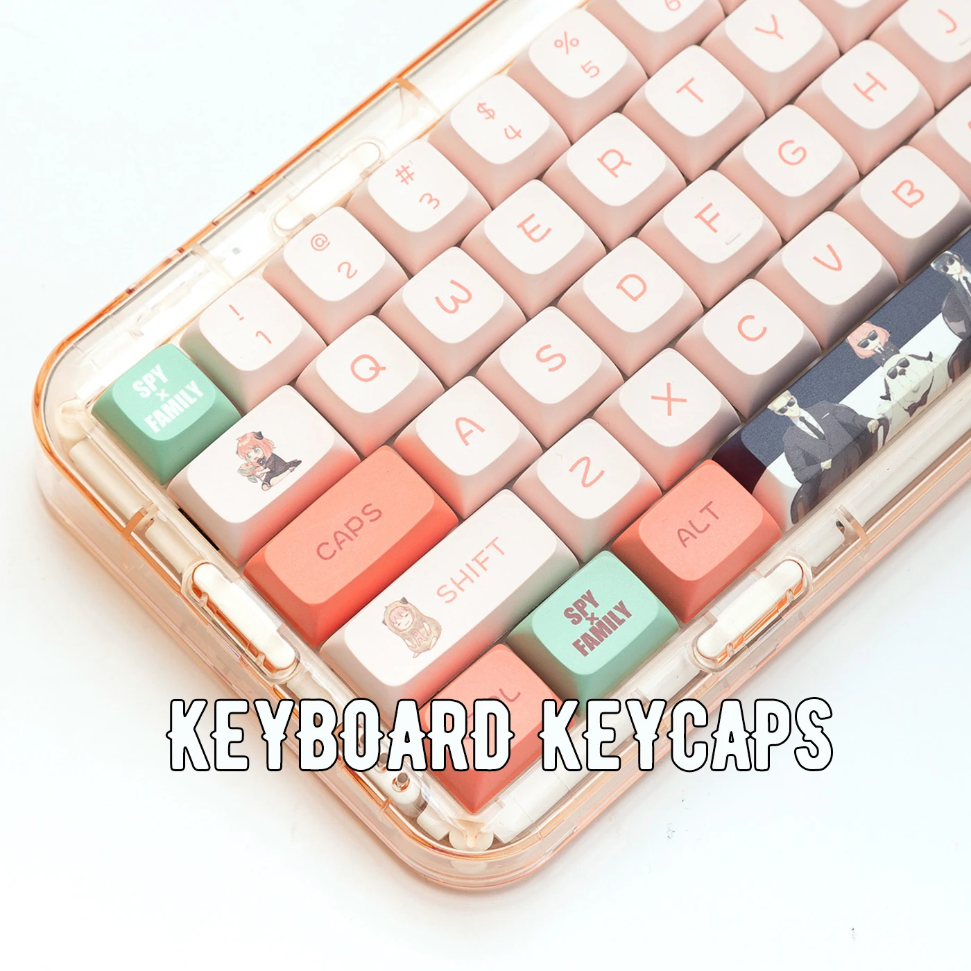 Аниме Милые колпачки для ключей из ПБТ 140 клавиш на заказ, профиль XDA, колпачки для механической клавиатуры, индивидуальность, сублимация, Розовый колпачок для ключей