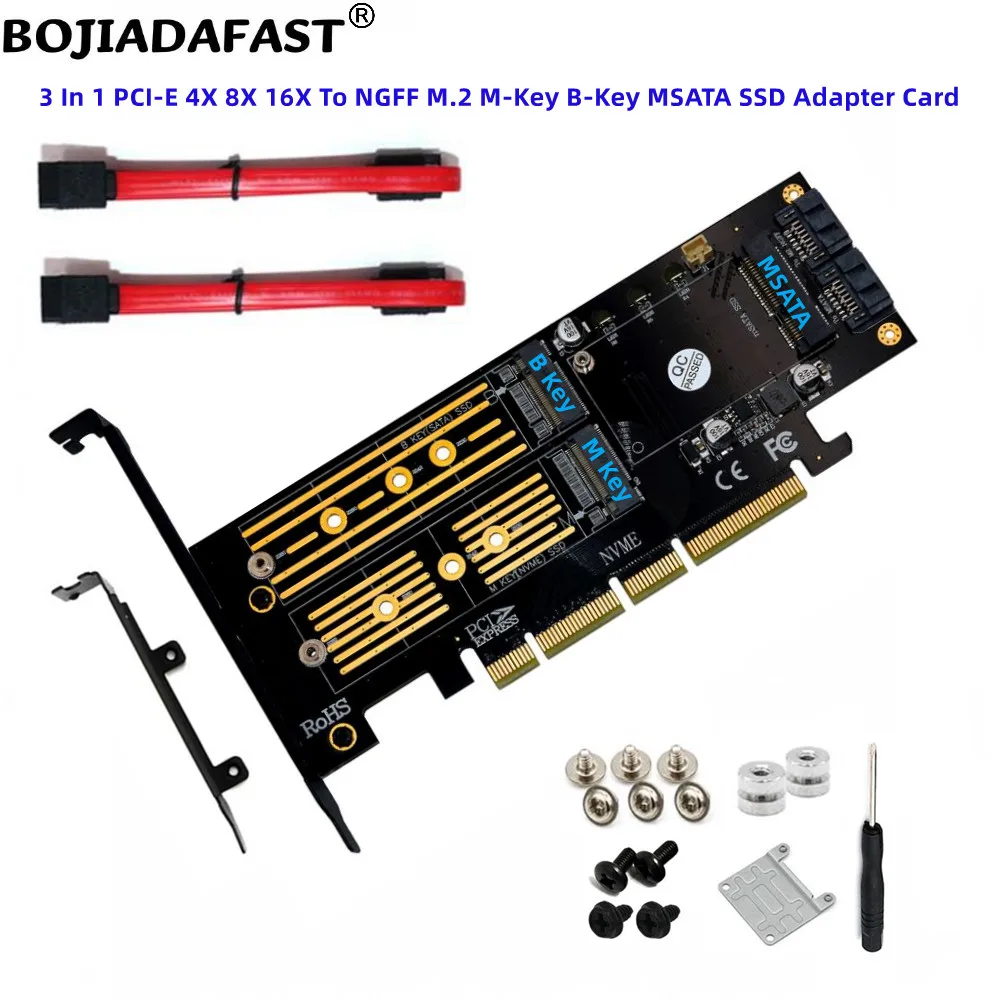 PCI-E 3.0 16X 8X 4X для M.2 NGFF M-Key B-Key MSATA Слот SSD Конвертер Карта-адаптер Для твердотельного диска M2 NVME SATA