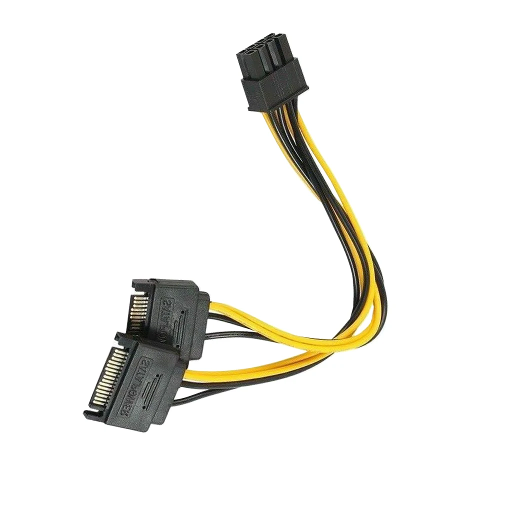 Адаптер кабеля питания SATA с 15-контактным разъемом на 8-контактный разъем для подключения кабеля к разъему питания, Разветвитель для компьютера, Аксессуар